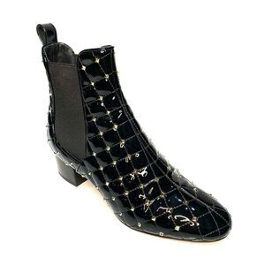 Valentino Garavani Rockstud Quilted Boots EU 38.5 US 8.5 Black Ankle Booties